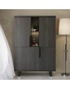 Vetrina credenza 2 ante palissandro nero Zaira 110x49x159h