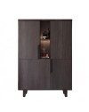 Vetrina credenza 2 ante palissandro nero Zaira 110x49x159h