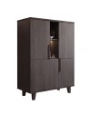 Vetrina credenza 2 ante palissandro nero Zaira 110x49x159h