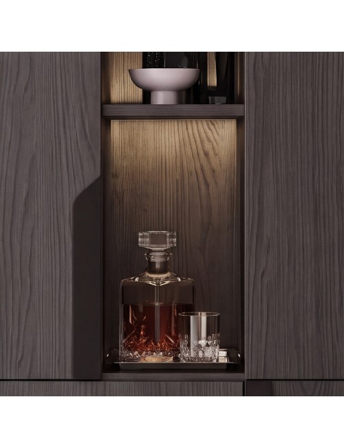 Vetrina Credenza 2 Ante Palissandro Nero Zaira 110x49x159h Prezzo