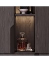 Vetrina credenza 2 ante palissandro nero Zaira 110x49x159h