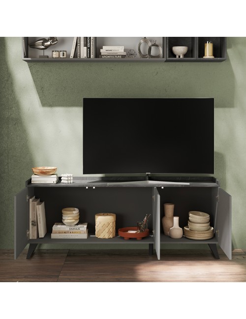 Mobile porta Tv 3 ante Polan 181x42x72h colore ardesia piombo prezzo