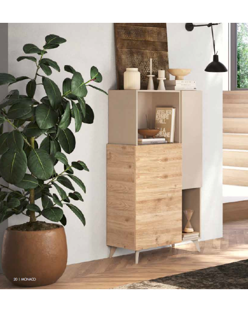 Mobile contenitore alto Marion 81x42x154h colore cashmere e cadiz