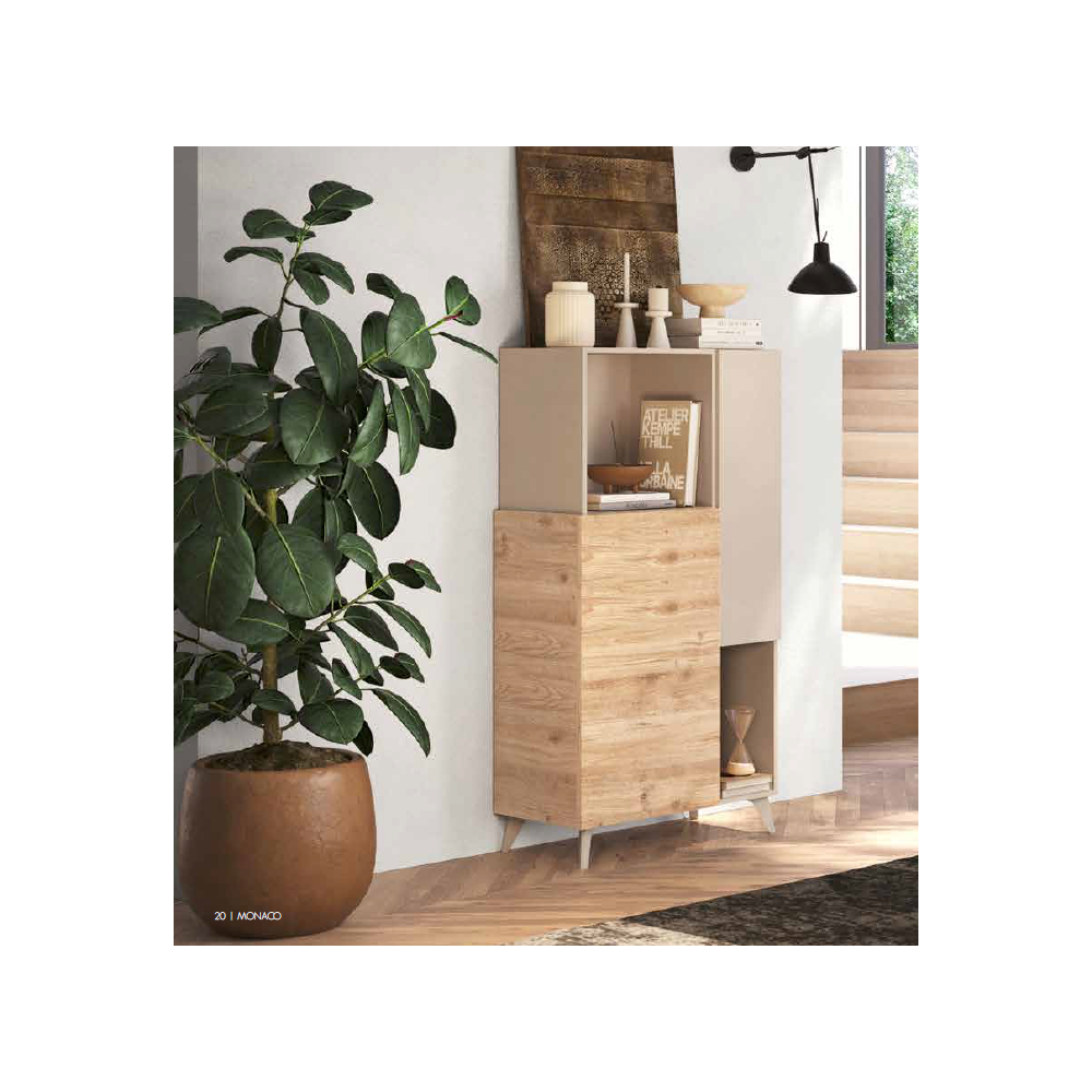 Mobile contenitore alto Marion 81x42x154h colore cashmere e cadiz