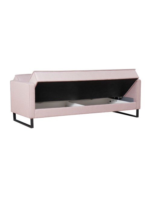 Divano funzione letto e contenitore Legen 3 Posti in vellutino rosa antico 210x85x87H