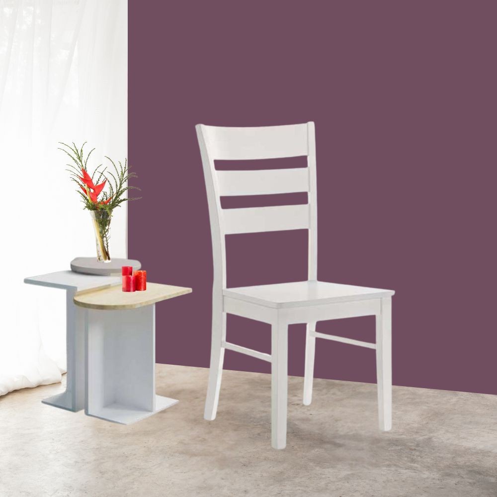 Set 2 Sedie in legno Lisa colore bianco schienale a tre fasce