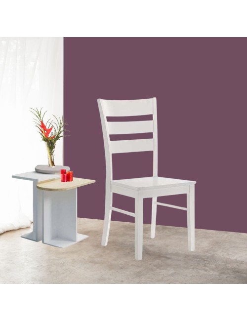 Set 2 Sedie in legno Lisa colore bianco schienale a tre fasce