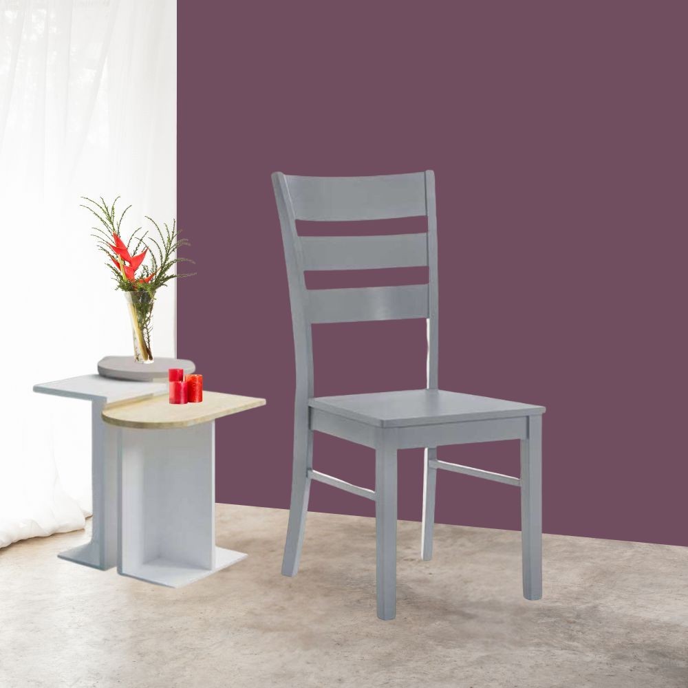 Set 2 Sedie in legno Lisa colore grigio schienale a tre fasce