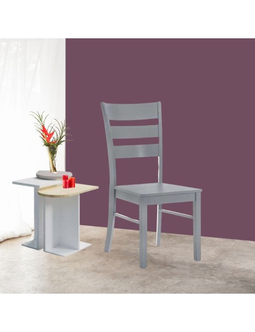 Set 2 Sedie in legno Lisa colore grigio schienale a tre fasce