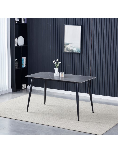 Tavolo top ceramica effetto marmo grigio opaco Mila 140x80