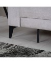 Divano con carrello estraibile e schienale ribaltabile Derry 3 posti tessuto grigio chiaro 217x85x88H