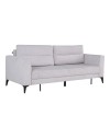 Divano con carrello estraibile e schienale ribaltabile Derry 3 posti tessuto grigio chiaro 217x85x88H