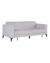 Divano con carrello estraibile e schienale ribaltabile Derry 3 posti tessuto grigio chiaro 217x85x88H
