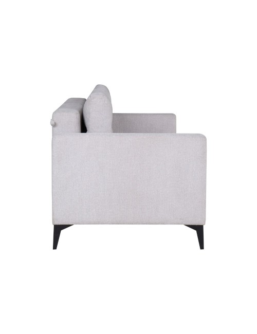 Divano con carrello estraibile e schienale ribaltabile Derry 3 posti tessuto grigio chiaro 217x85x88H