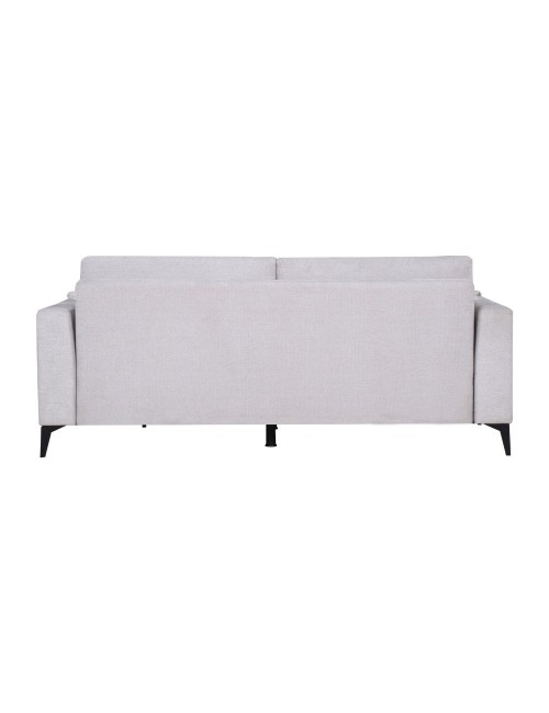Divano con carrello estraibile e schienale ribaltabile Derry 3 posti tessuto grigio chiaro 217x85x88H