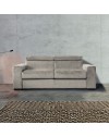 Divano letto 3 posti Era in tessuto tortora con materasso memory 210x100x110H