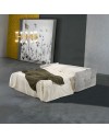 Divano letto 3 posti Marea tessuto grigio chiaro 205x100x102H materasso 20 cm.