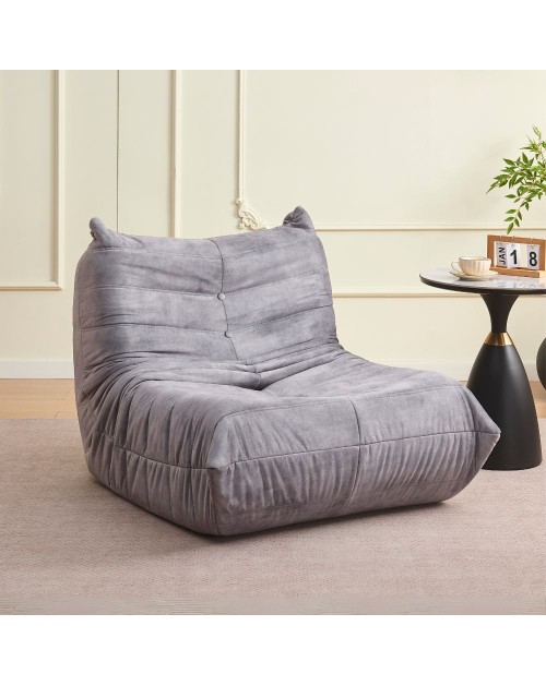 Poltrona in morbida schiuma e rivestita in tessuto grigio chiaro Horace – Comfort e relax in ogni ambiente