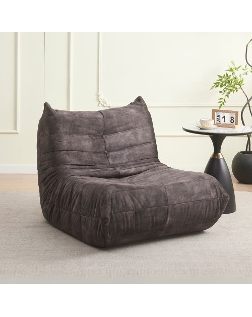 Poltrona in morbida schiuma e rivestita in tessuto grigio scuro Horace – Comfort e relax in ogni ambiente