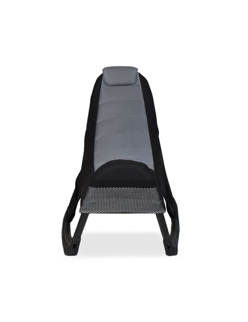 Sedia gaming Rocky in tessuto bicolore con base curva – Nero e Grigio