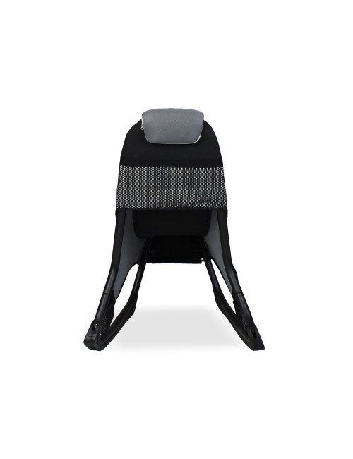 Sedia gaming Rocky in tessuto bicolore con base curva – Nero e Grigio