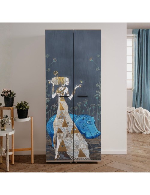 Scarpiera Hippo02 2 ante art collection Mauro Bergonzoli 74x34x181,5h