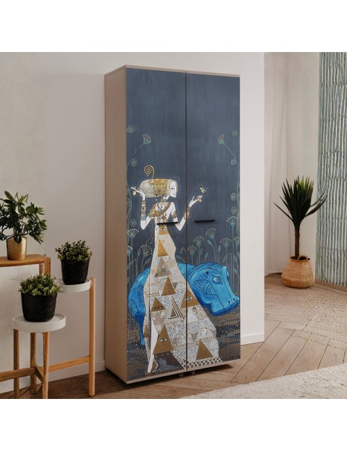 Scarpiera Hippo02 2 ante art collection Mauro Bergonzoli 74x34x181,5h