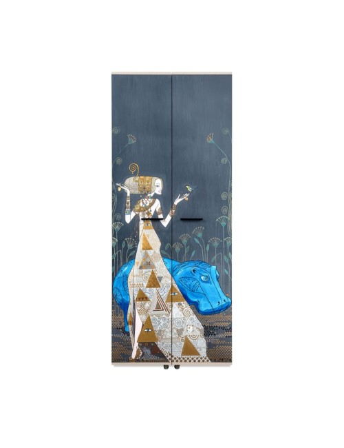Scarpiera Hippo02 2 ante art collection Mauro Bergonzoli 74x34x181,5h