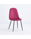 Set 4 Sedie imbottite velluto rosso Bretta con schienale trapuntato