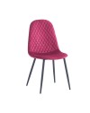 Set 4 Sedie imbottite velluto rosso Bretta con schienale trapuntato
