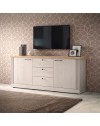 Madia shabby Winchester 2 ante e 3 cassetti colore bianco meringa e rovere Cadiz 211x44x88H
