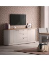 Madia shabby Winchester 2 ante e 3 cassetti colore bianco meringa e rovere Cadiz 211x44x88H