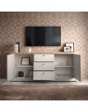 Madia shabby Winchester 2 ante e 3 cassetti colore bianco meringa e rovere Cadiz 211x44x88H
