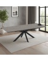 Tavolo allungabile Verano piano cemento e base nera 180/240x100x76H