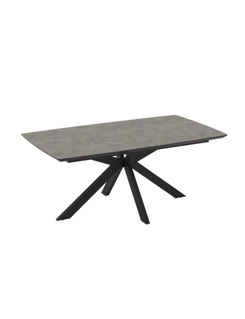 Tavolo allungabile Verano piano cemento e base nera 180/240x100x76H