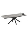 Tavolo allungabile Verano piano effetto marmo arabesque nero e base nera 180/240x100x76H