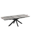 Tavolo allungabile Verano piano effetto marmo arabesque nero e base nera 180/240x100x76H