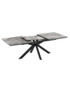 Tavolo allungabile Verano piano effetto marmo arabesque nero e base nera 180/240x100x76H