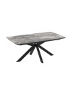 Tavolo allungabile Verano piano effetto marmo arabesque nero e base nera 180/240x100x76H