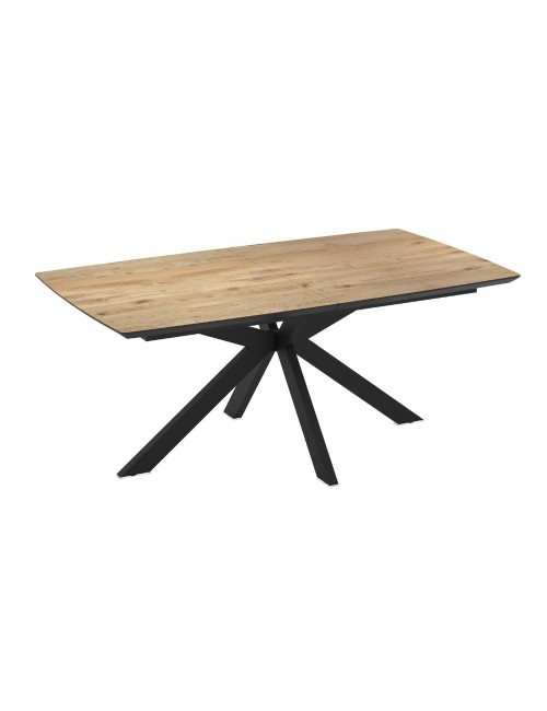 Tavolo allungabile Verano piano rovere e base nera 180/240x100x76H