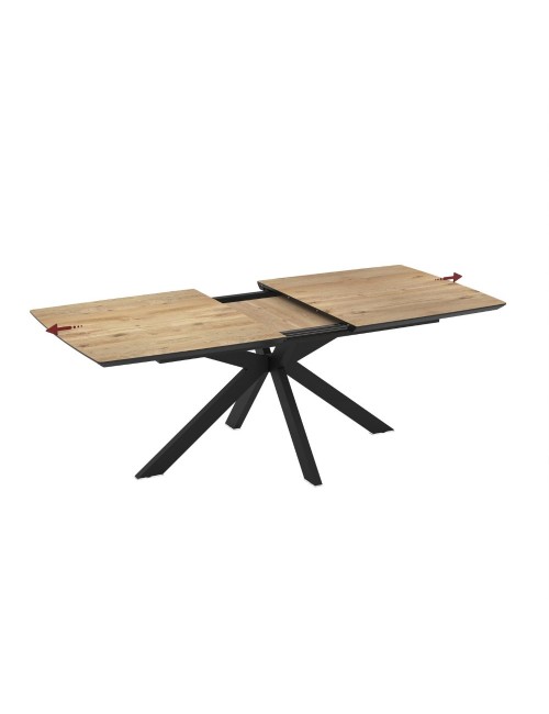 Tavolo allungabile Verano piano rovere e base nera 180/240x100x76H