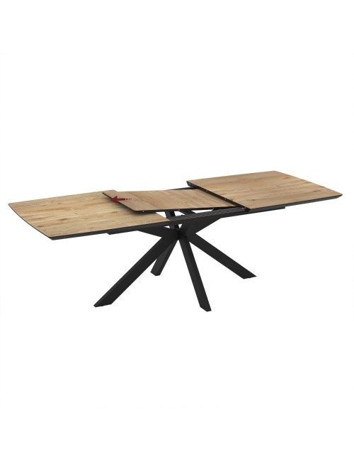 Tavolo allungabile Verano piano rovere e base nera 180/240x100x76H