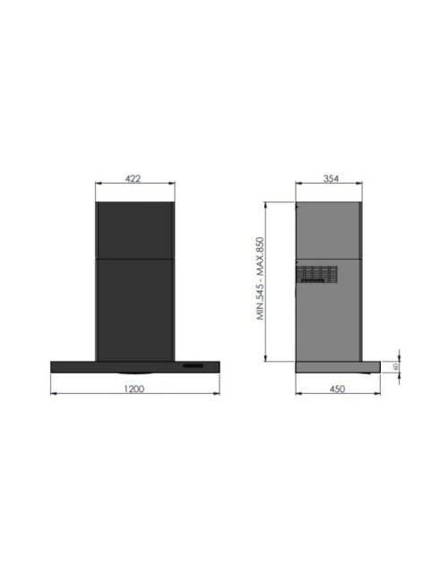 Cappa aspirante Faber LUFT X A120 a parete 120 cm inox classe A 560 m³/h