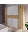 Armadio Teodoro 4 ante rovere e bianco con ante scorrevoli e battenti 200x61x190H