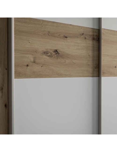 Armadio Teodoro 4 ante rovere e bianco con ante scorrevoli e battenti 200x61x190H