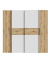 Armadio Teodoro 4 ante rovere e bianco con ante scorrevoli e battenti 200x61x190H