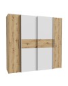 Armadio Teodoro 4 ante rovere e bianco con ante scorrevoli e battenti 200x61x190H