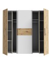 Armadio Teodoro 4 ante rovere e bianco con ante scorrevoli e battenti 200x61x190H