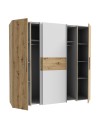 Armadio Teodoro 4 ante rovere e bianco con ante scorrevoli e battenti 200x61x190H