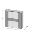 Armadio Teodoro 4 ante rovere e bianco con ante scorrevoli e battenti 200x61x190H